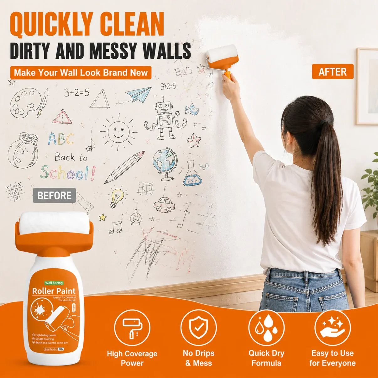 Roller Brush for DIY Wall Repair