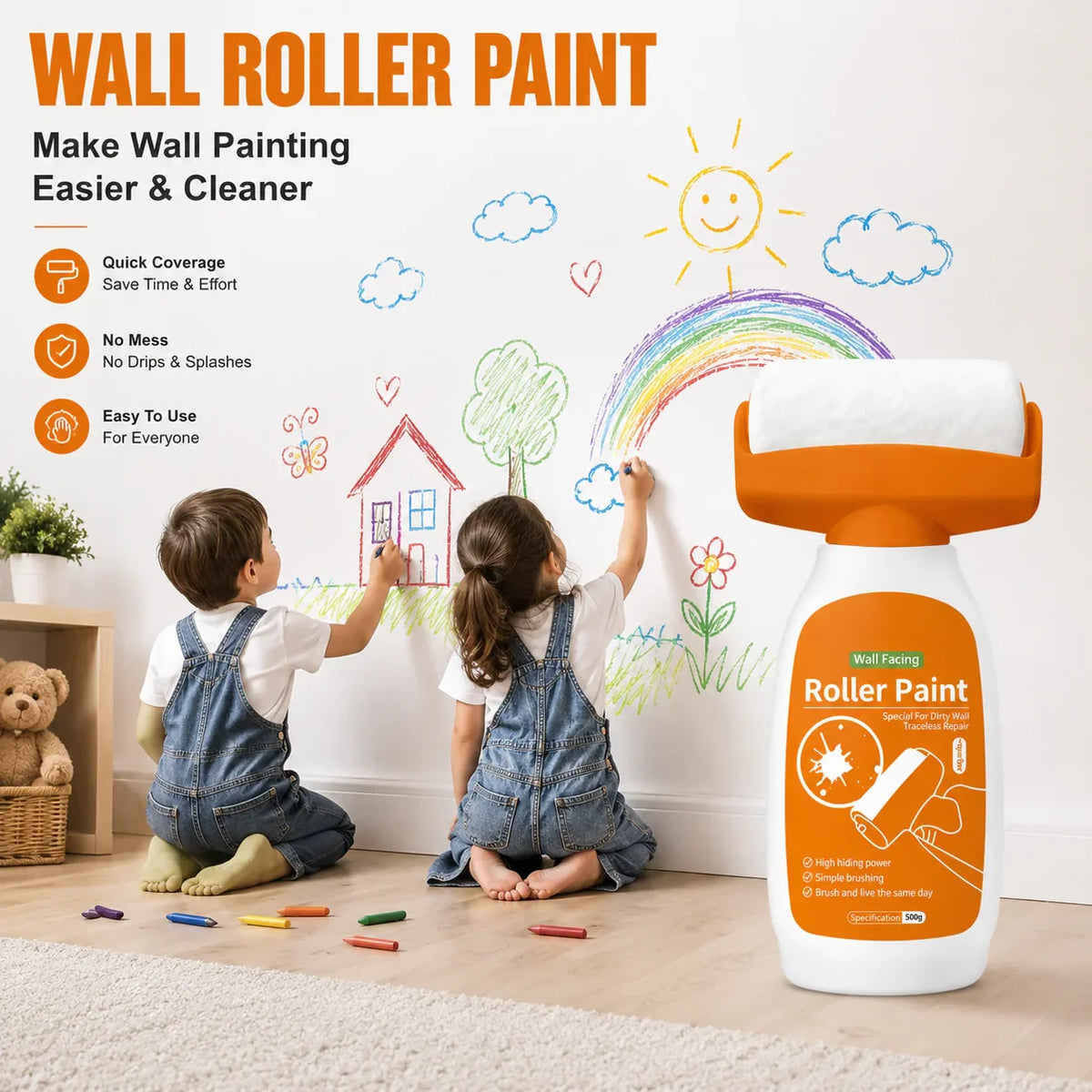 Roller Brush for DIY Wall Repair
