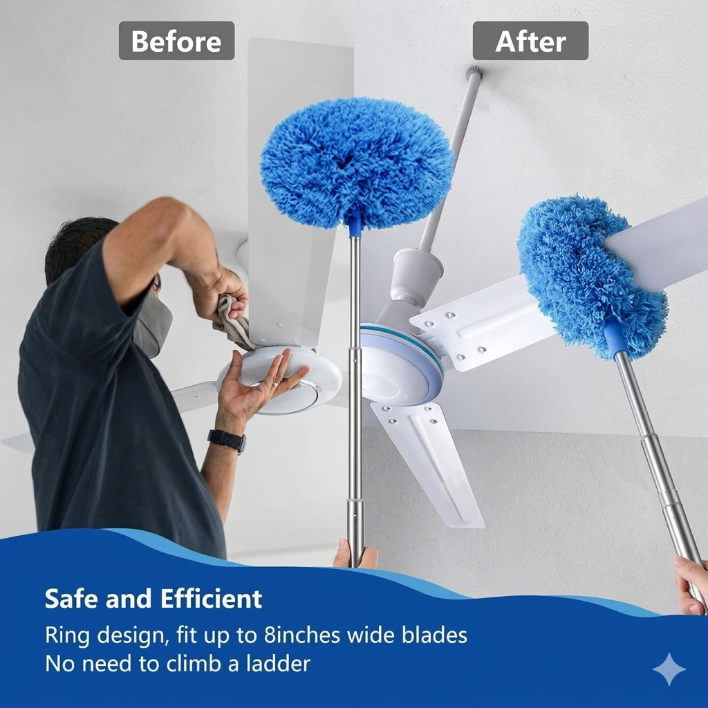 Extendable Microfiber Ceiling Fan Cleaner Pro