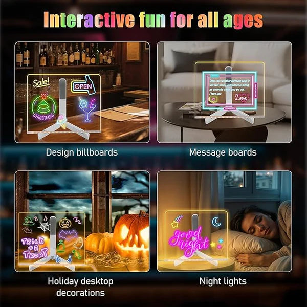 3D LED Light Glass Acrylic Writing pad
